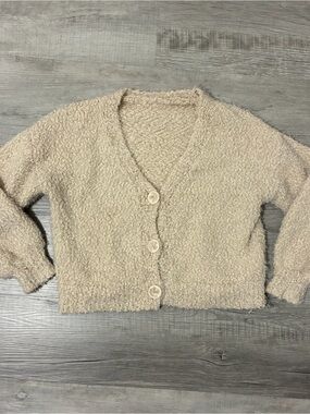 shein cream button down cardigan